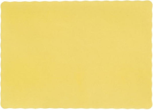 Party Favors Plus Yellow Paper Placemats Scalloped Edge 10x14 Inch 50 Count