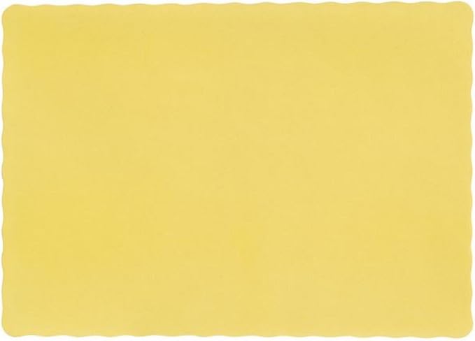 Party Favors Plus Yellow Paper Placemats Scalloped Edge 10x14 Inch 50 Count
