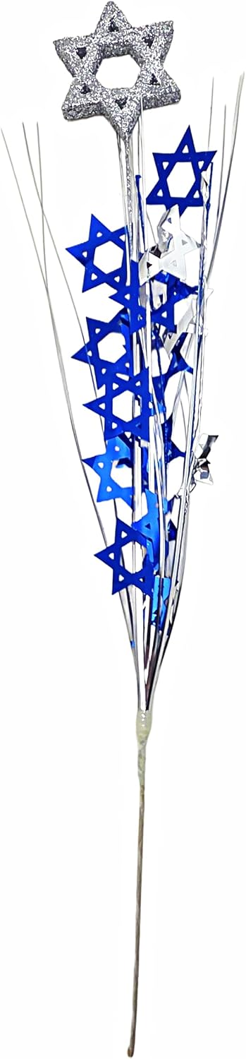 Star of David Metallic Spray Decorations, 3 Pieces