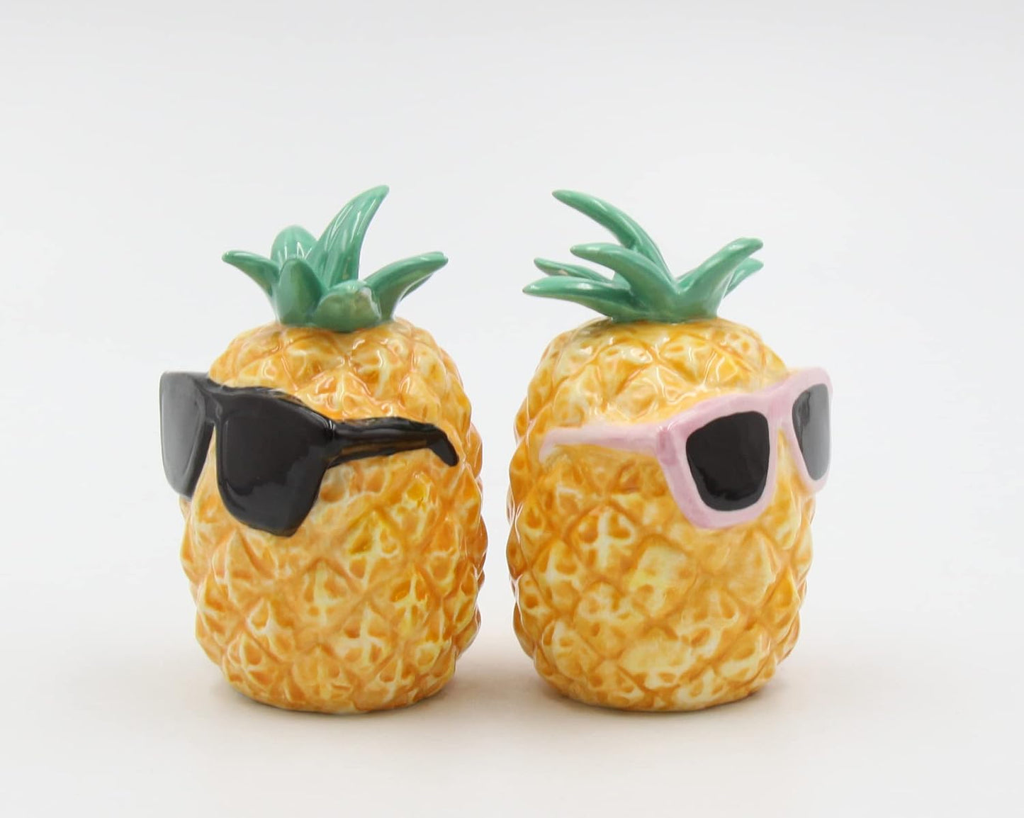Cosmos Gifts Ceramic Pineapple with Sunglasses Salt & Pepper Shakers Set 3-5/8" H