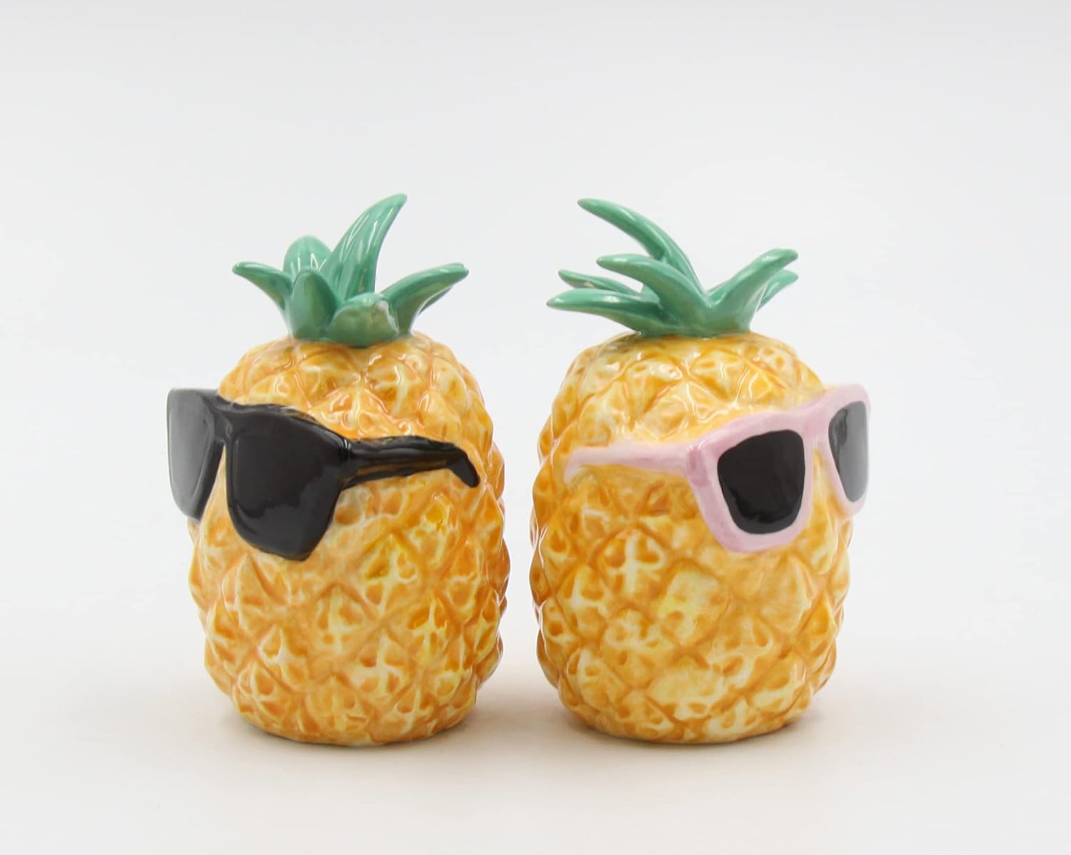 Cosmos Gifts Ceramic Pineapple with Sunglasses Salt & Pepper Shakers Set 3-5/8" H