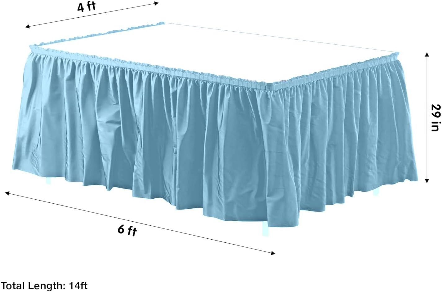 Party Favors Plus Light Blue Plastic Tablecloth 54x108 Inch with Table Skirt 2 Piece Set