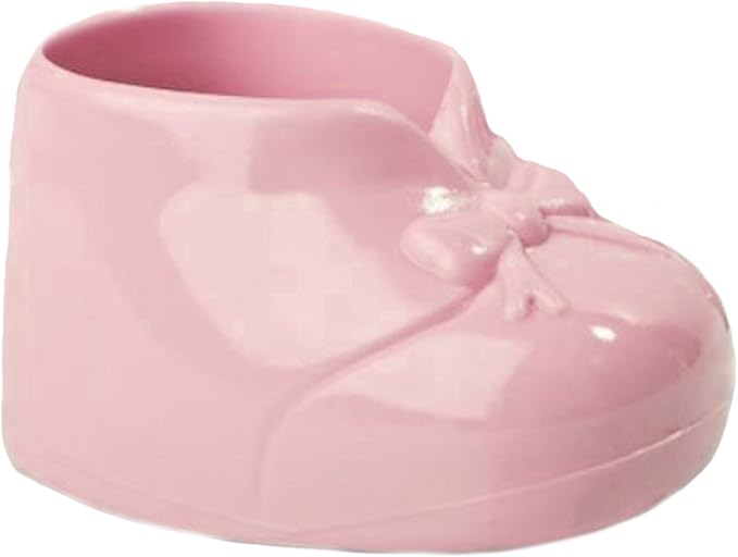 Party Favors Plus Pink Plastic Baby Booties Candy Holders 2.25 Inches 12 Count