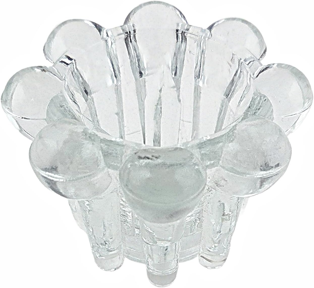 Party Favors Plus Glass and Metal Tea Light Candle Holder Clear Black 4.75 Inch Set of 2