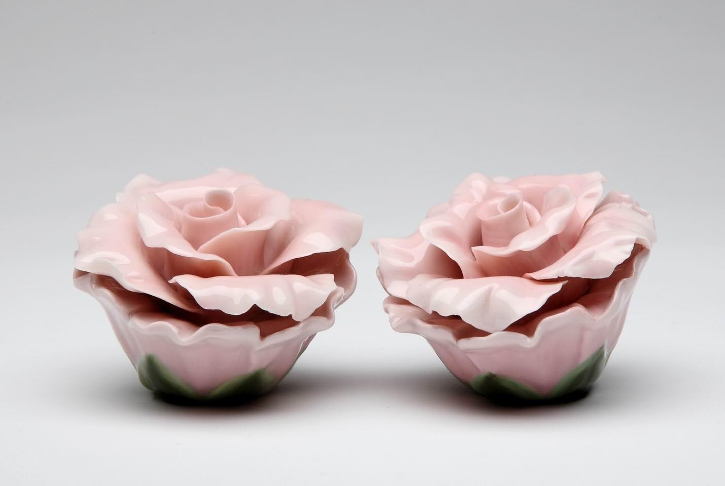 Cosmos Gifts Fine Porcelain Pink Rose Salt & Pepper Shakers Set 2-1/2" H