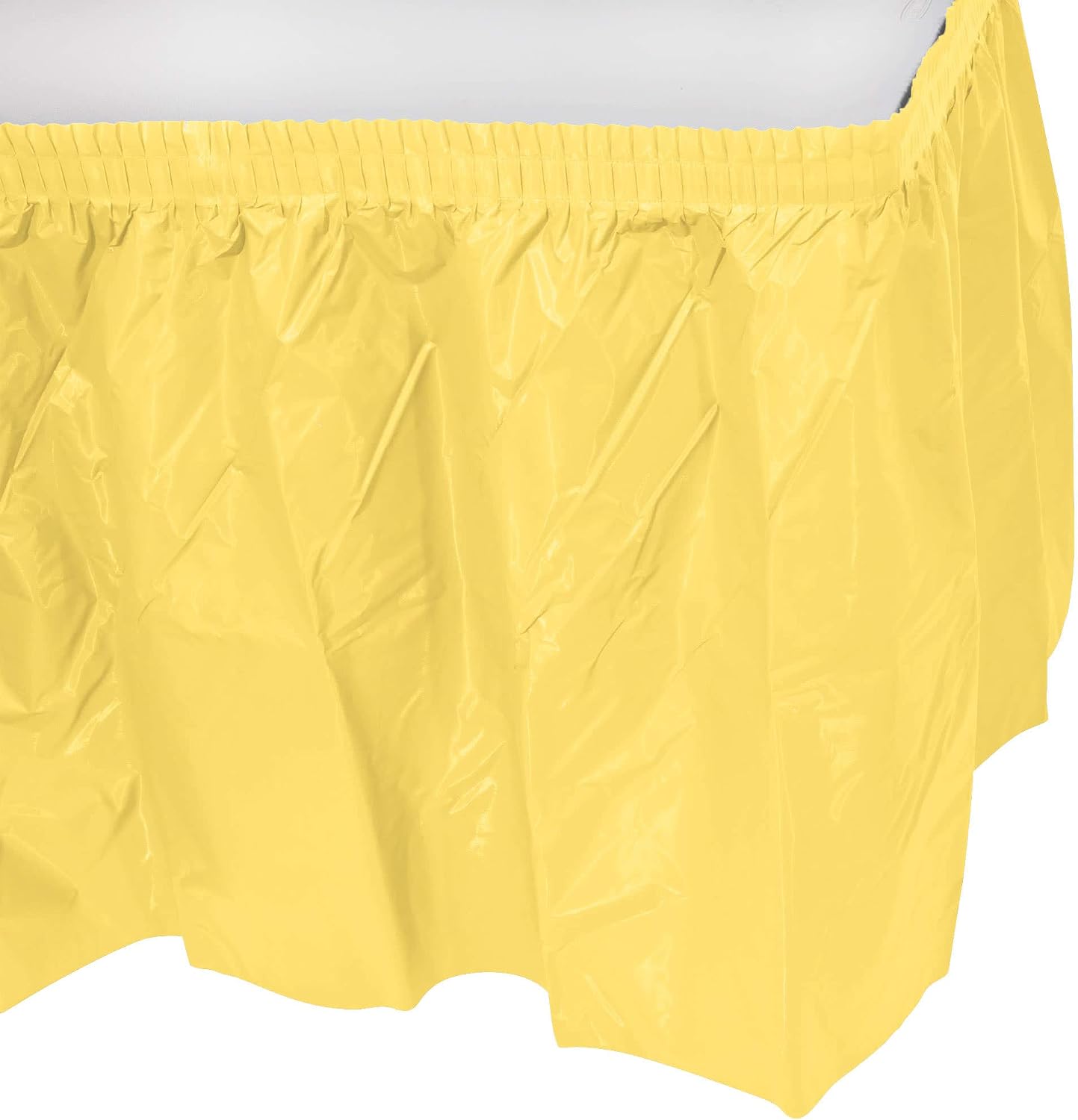 Party Favors Plus Yellow Plastic Tablecloth 54x108 Inch with Table Skirt 2 Piece Set