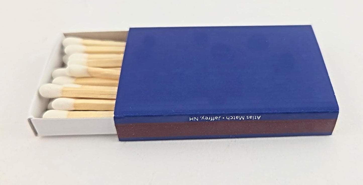 Royal Blue Wooden Box Matches White Tip 50 Pack