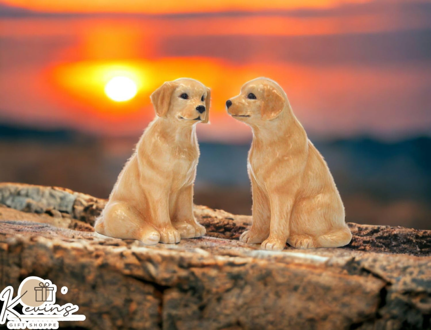 Cosmos Gifts Fine Ceramic Labrador Retriever Dogs Salt and Pepper Shakers Set 3-5/8" H