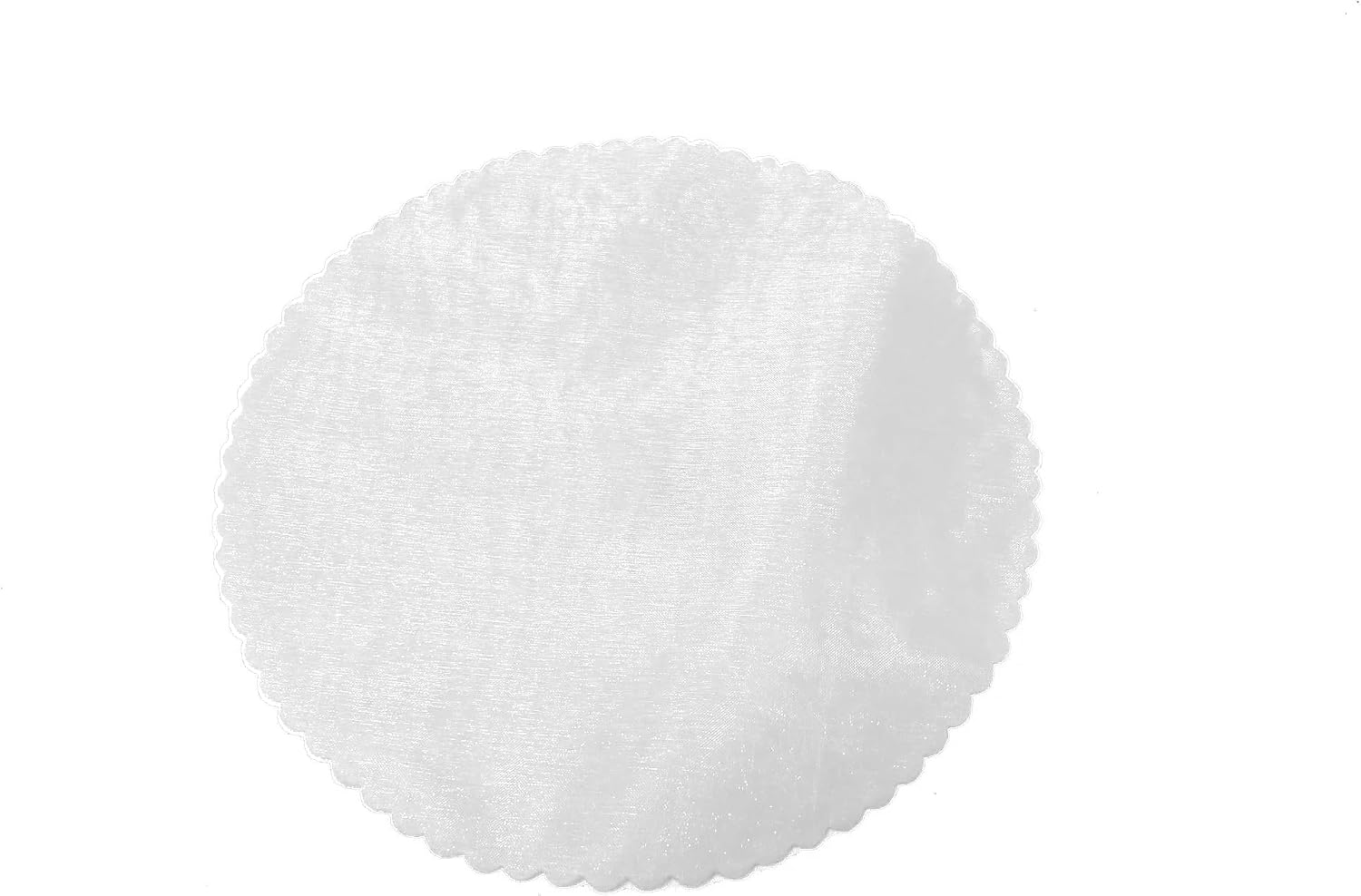 Party Favors Plus White Organza Scalloped Circles 9in 25 Count