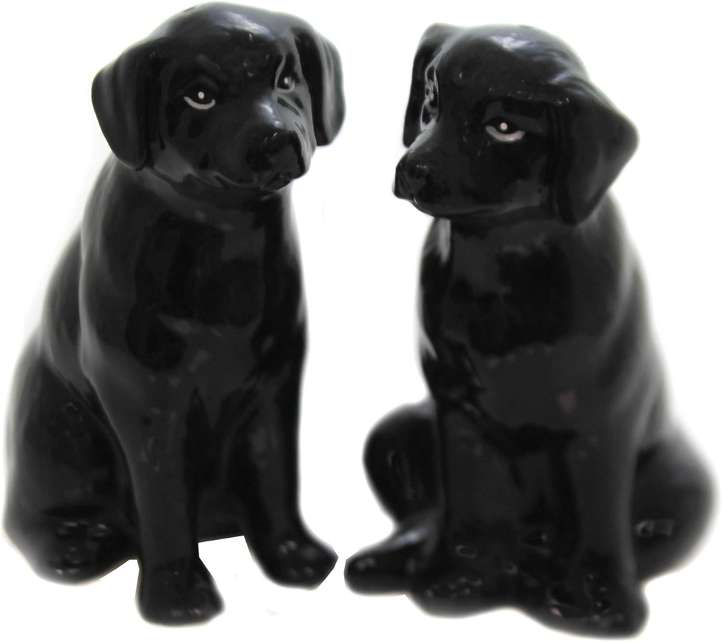Cosmos Gifts Fine Ceramic Black Labrador Dog Salt & Pepper Shakers Set 3-3/4" H