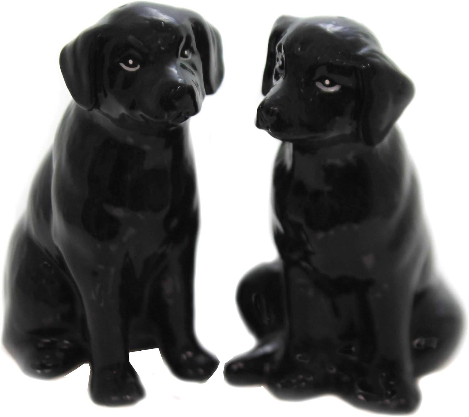 Cosmos Gifts Fine Ceramic Black Labrador Dog Salt & Pepper Shakers Set 3-3/4" H