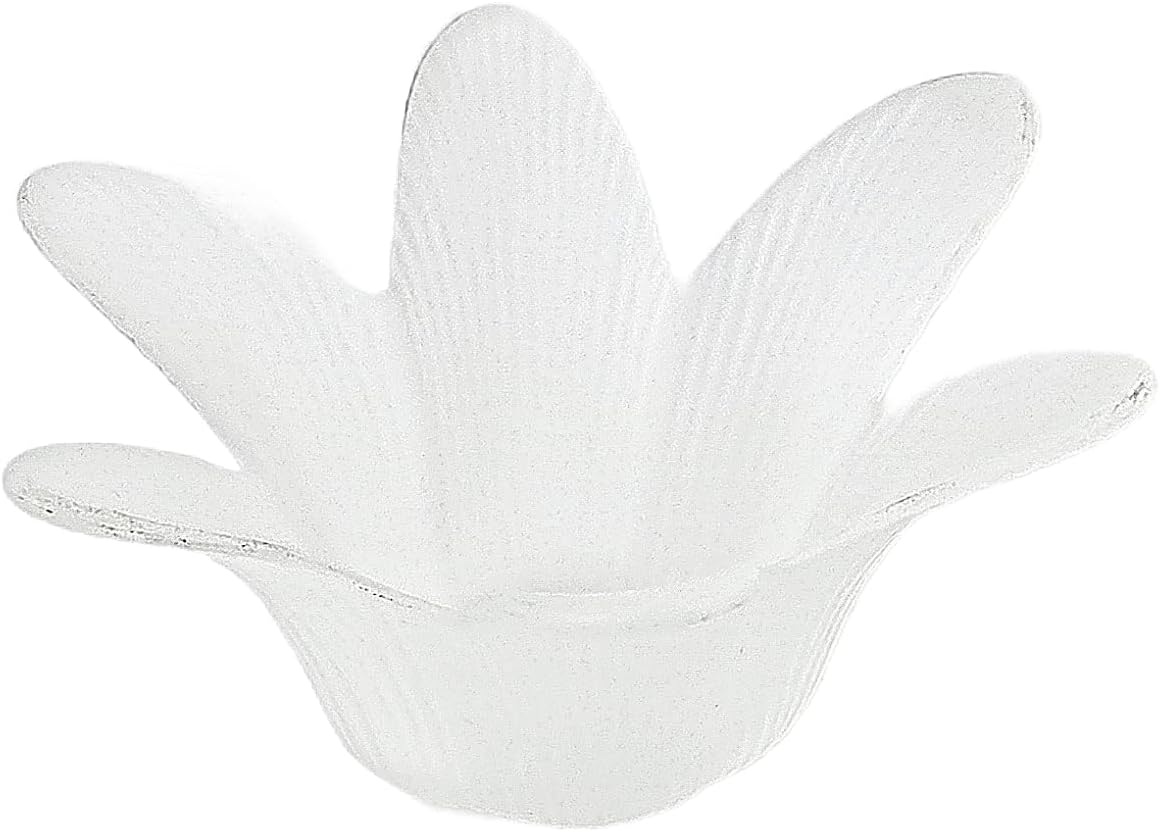 Party Favors Plus Frosted Glass Lotus Flower Tea Light Candle Holder White 5 Inch Set of 5