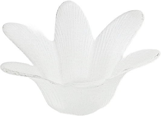 Party Favors Plus Frosted Glass Lotus Flower Tea Light Candle Holder White 5 Inch Set of 5