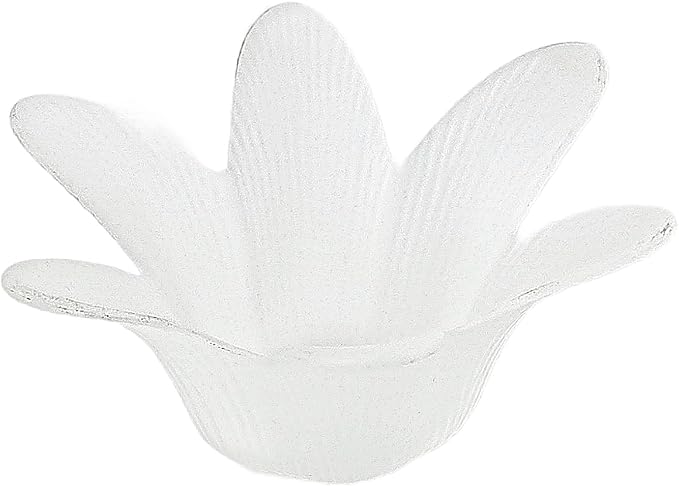 Party Favors Plus Frosted Glass Lotus Flower Tea Light Candle Holder White 5 Inch Set of 5
