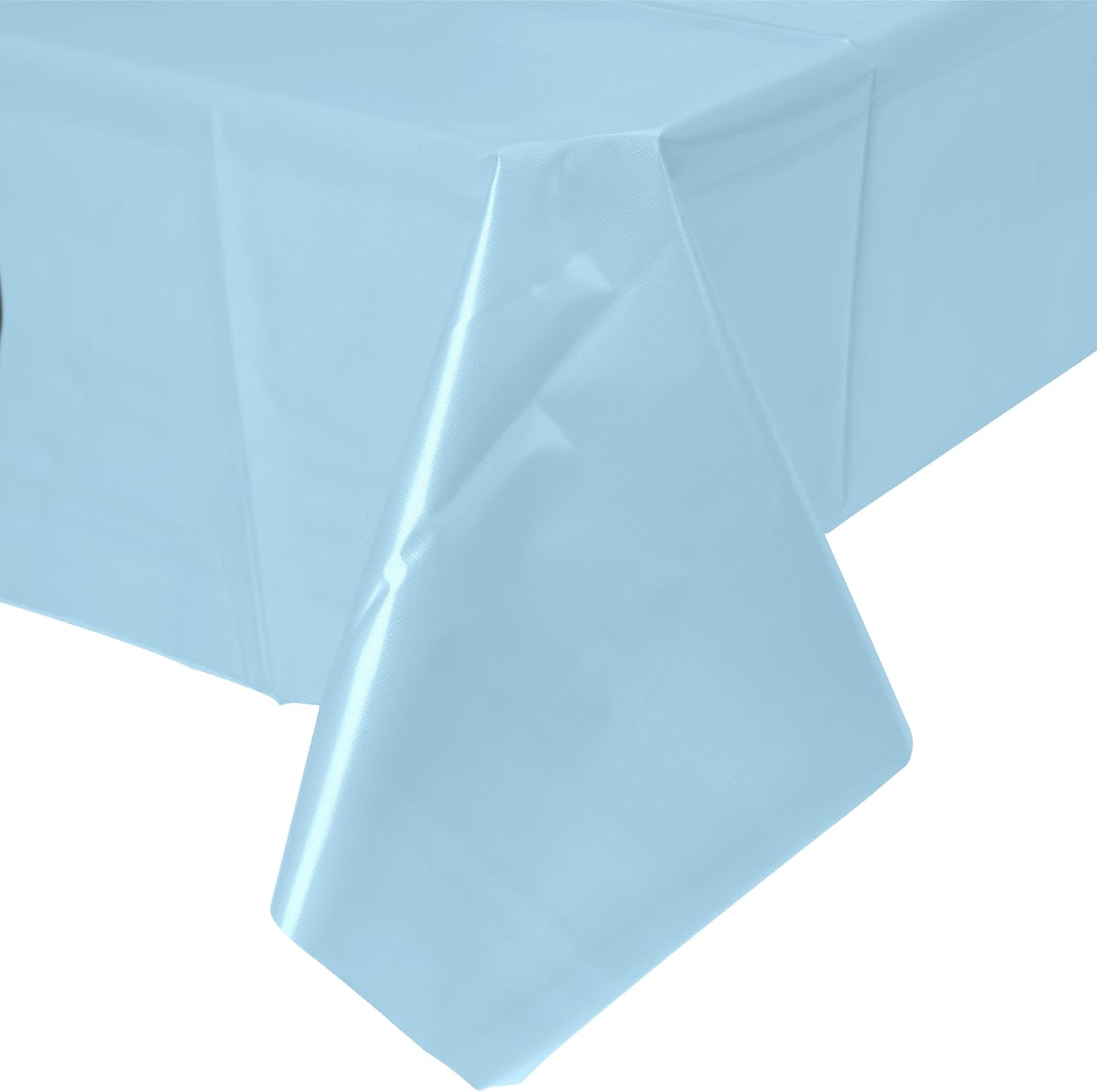 Party Favors Plus Light Blue Plastic Tablecloth 54x108 Inch with Table Skirt 2 Piece Set