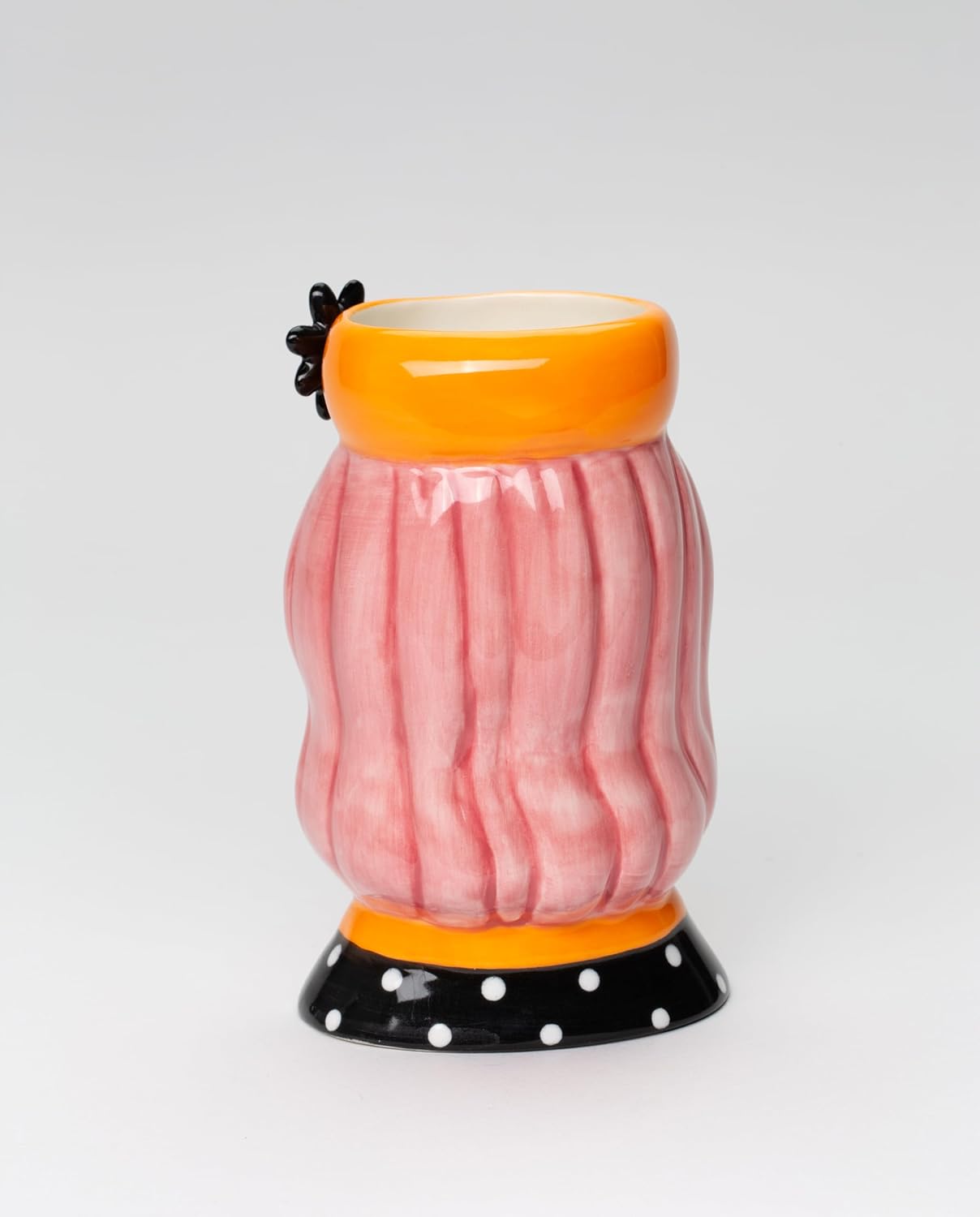 Cosmos Gifts Fine Ceramic Lady Pink Hair Pencil Vase Makeup Brush Holder 5-5/8" H 62609
