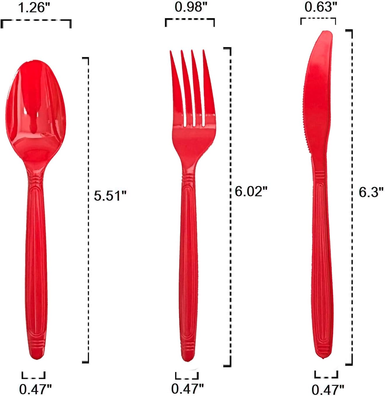 Party Favors Plus Red Plastic Cutlery Set 48 Count