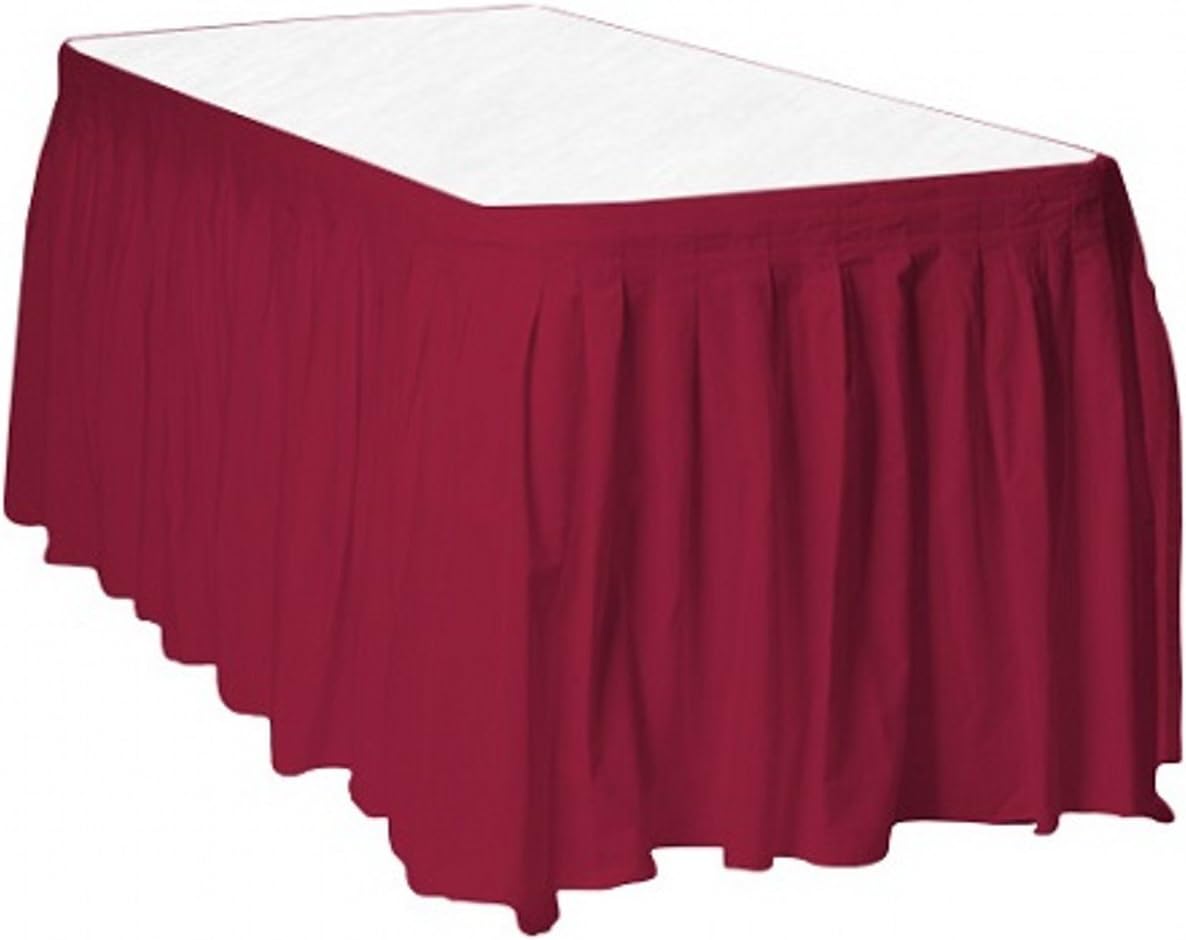 Party Favors Plus Burgundy Plastic Table Skirts 29 in x 13 Ft