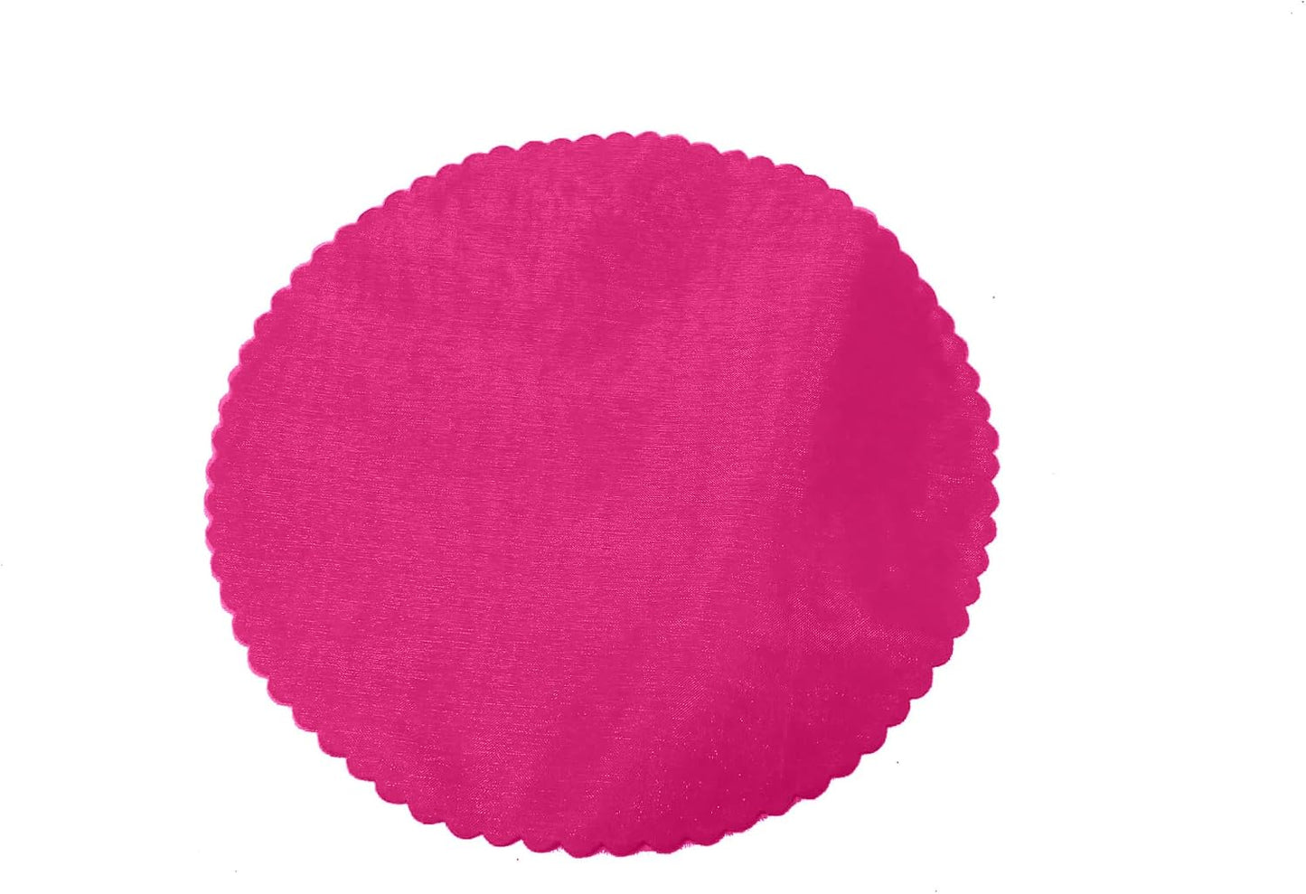 Party Favors Plus Fuschia Organza Scalloped Circles 14 Inches 50 Count
