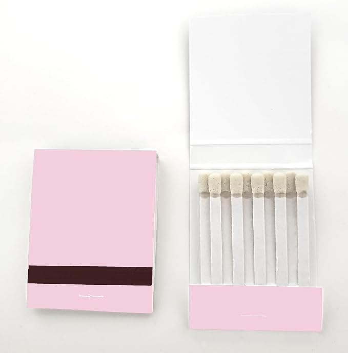 Party Favors Plus Plain Pink Matches 20 Strike Matchbooks 50-Pack