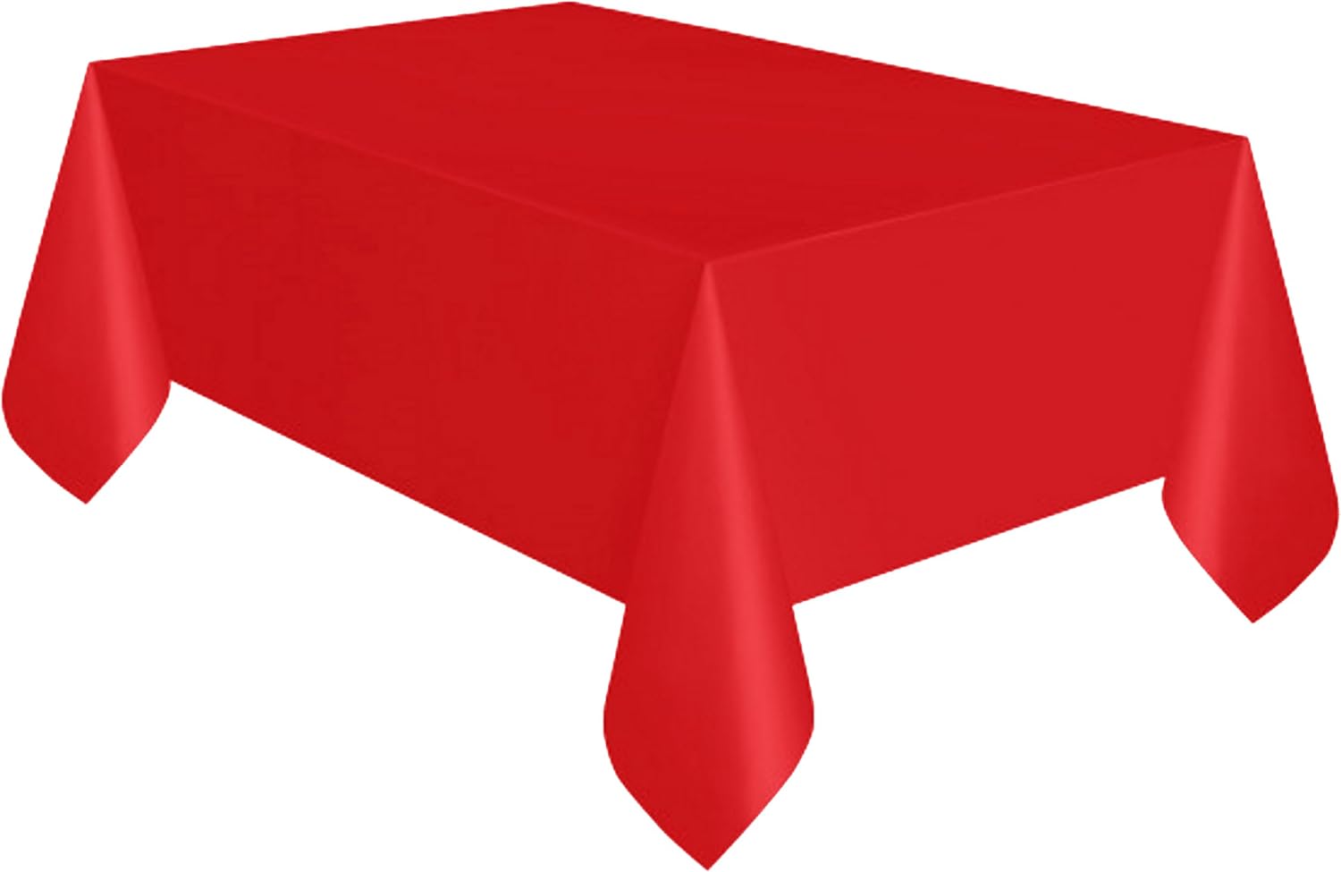 Party Favors Plus Red Plastic Tablecloth 54x108 Inch with Table Skirt 2 Piece Set