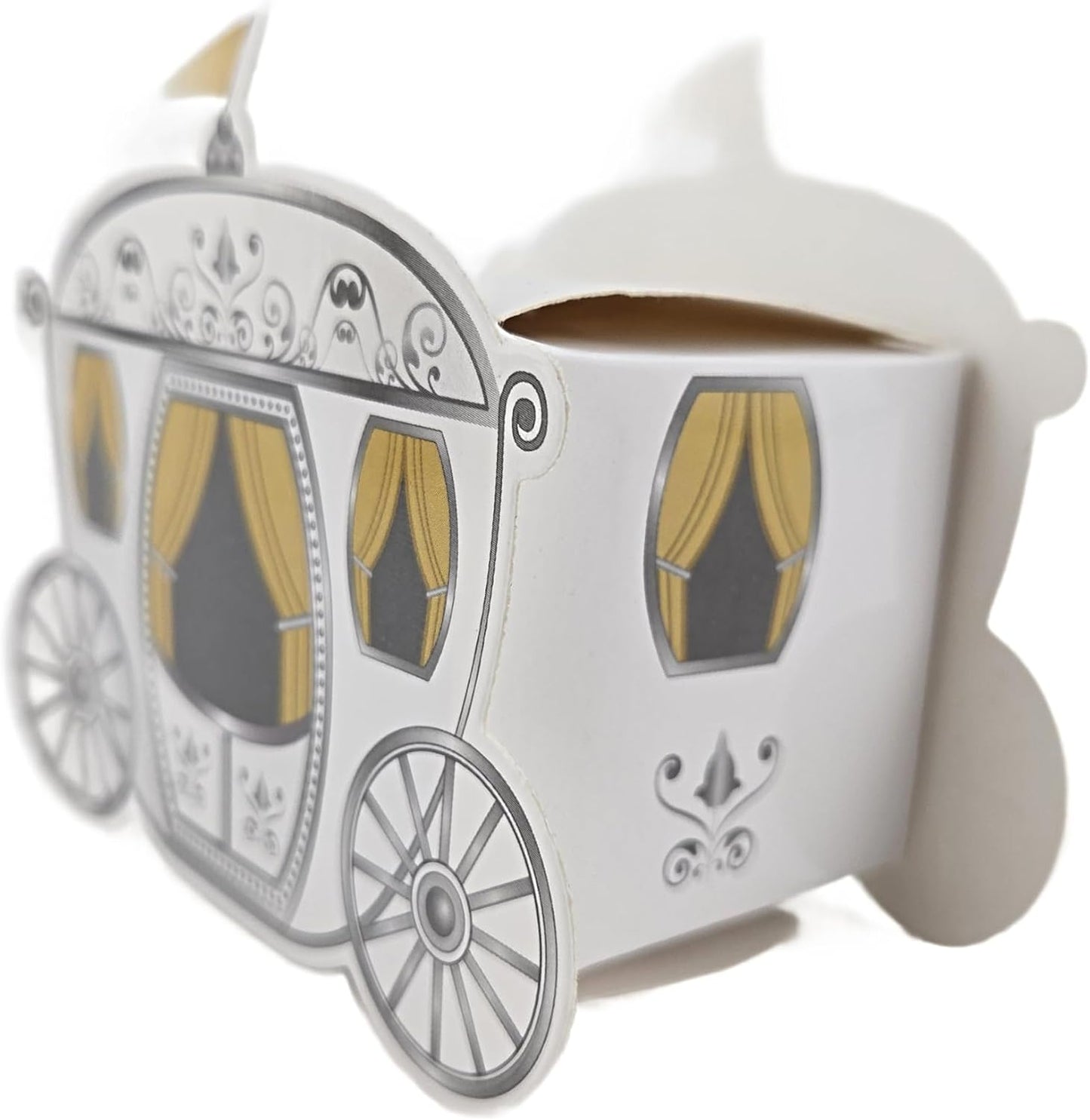 Party Favors Plus Cinderella Carriage-Shaped Favor Boxes 12 Pack