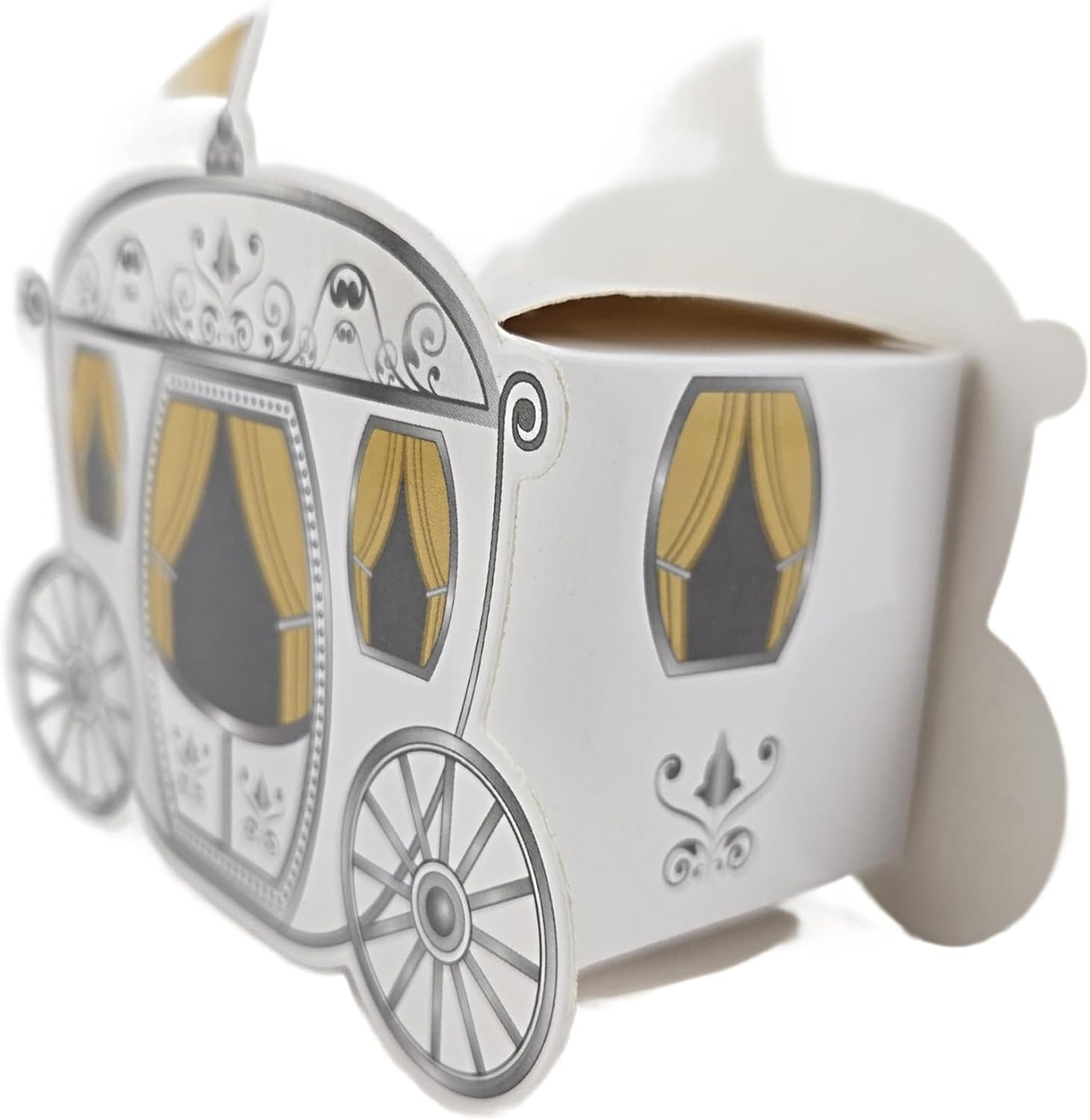 Party Favors Plus Cinderella Carriage-Shaped Favor Boxes 12 Pack