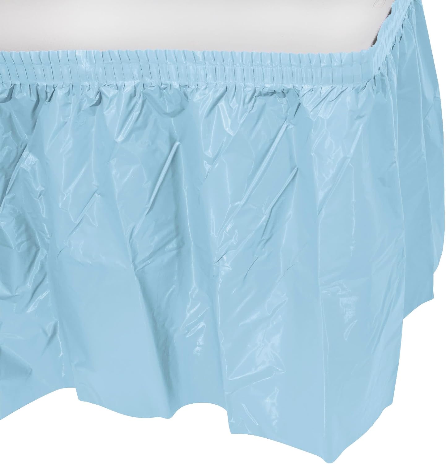Party Favors Plus Light Blue Plastic Tablecloth 54x108 Inch with Table Skirt 2 Piece Set