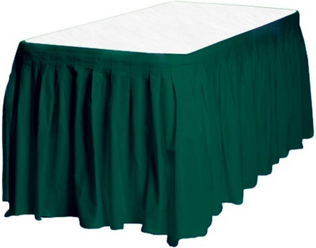 Party Favors Plus Hunter Green Plastic Table Skirts 29in x 13ft Stretches to 19ft 3 Pack