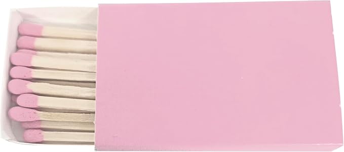 Party Favors Plus Plain Pink Cover Wooden Matches Box 50 Count