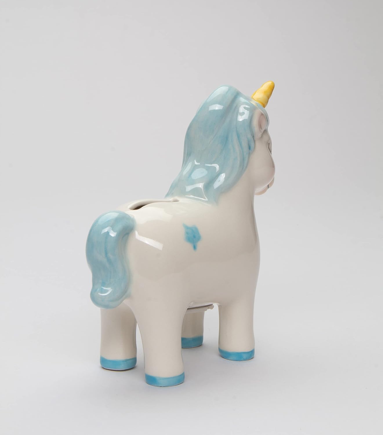 Cosmos Gifts Fine Ceramic Blue Unicorn Piggy Bank 5-1/4" H