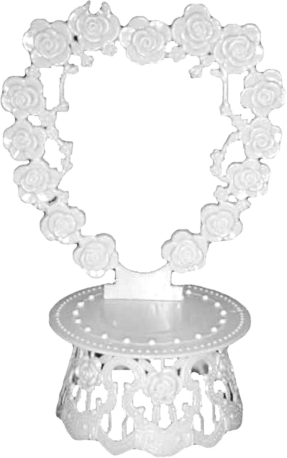 Party Favors Plus Plastic Heart with Roses Cake Top Stand Accessories 3 Piece