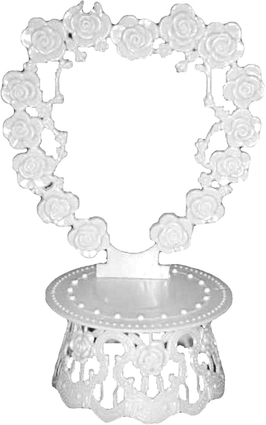 Party Favors Plus Plastic Heart with Roses Cake Top Stand Accessories 3 Piece