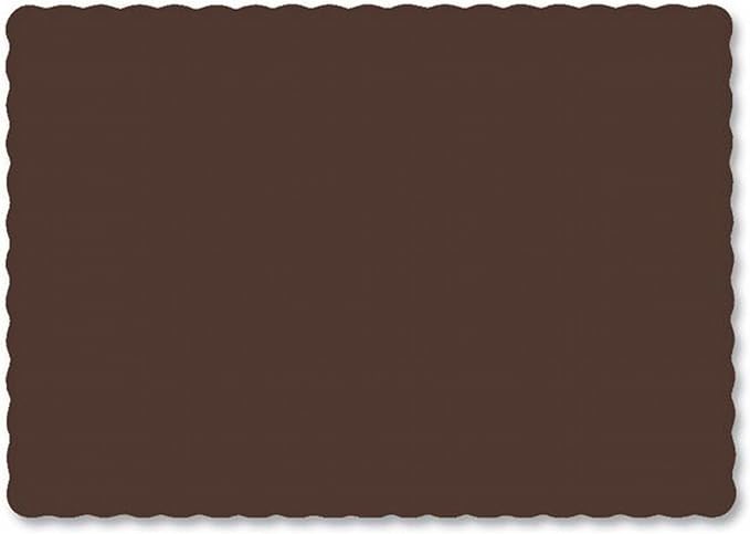 Party Favors Plus Chocolate Paper Placemats Scalloped 10x14 Inch 50 Count