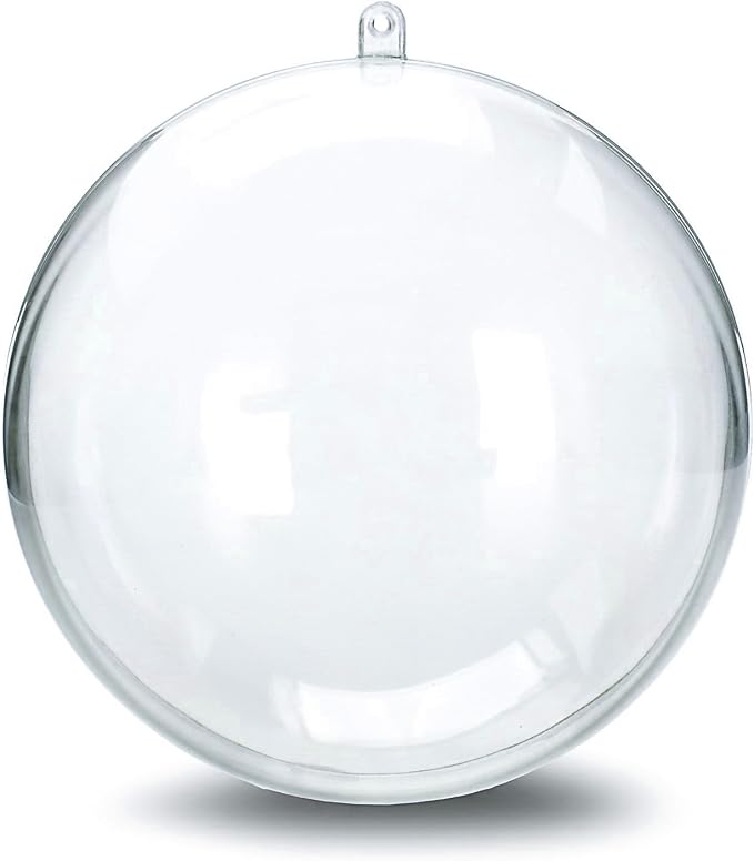 Party Favors Plus Clear Plastic Ball Fillable Ornament Favor 4.5 Inches 2 Pieces