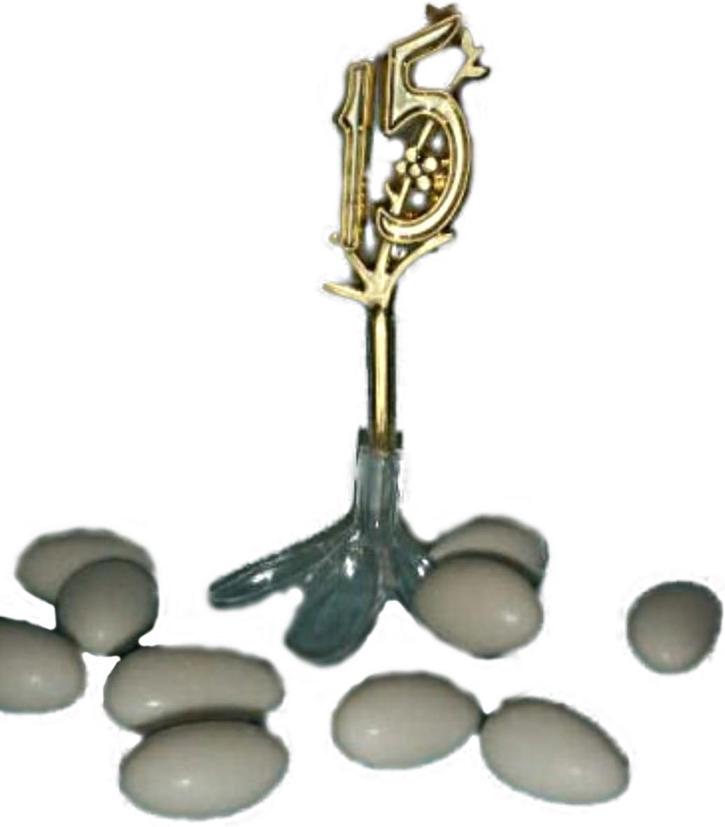Party Favors Plus Almond Plastic Candy Holder with 15 Decorative Picks 24 Count
