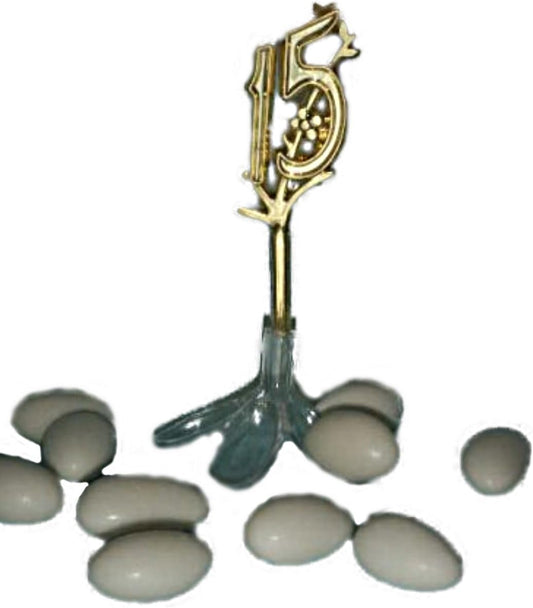 Party Favors Plus Almond Plastic Candy Holder with 15 Decorative Picks 24 Count