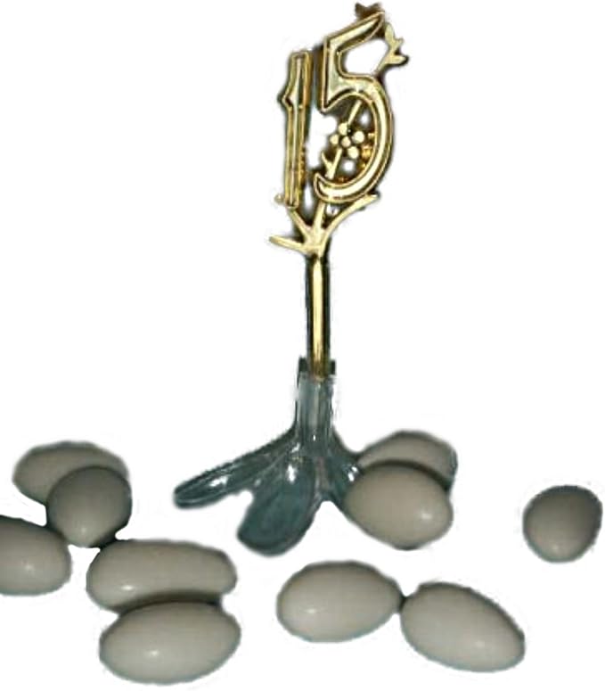 Party Favors Plus Almond Plastic Candy Holder with 15 Decorative Picks 24 Count