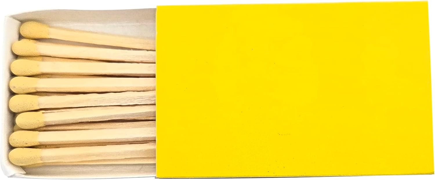 Party Favors Plus Wooden Matches Yellow Tips 50 Count