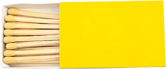 Party Favors Plus Wooden Matches Yellow Tips 50 Count