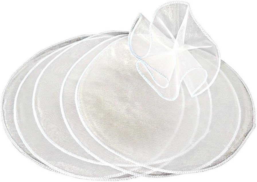 Party Favors Plus Organza Circles Sheer with White Iridescent Edge 9 Inch Favor Wedding Shower Wrap