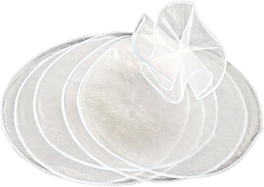 Party Favors Plus Organza Circles Sheer with White Iridescent Edge 9 Inch Favor Wedding Shower Wrap