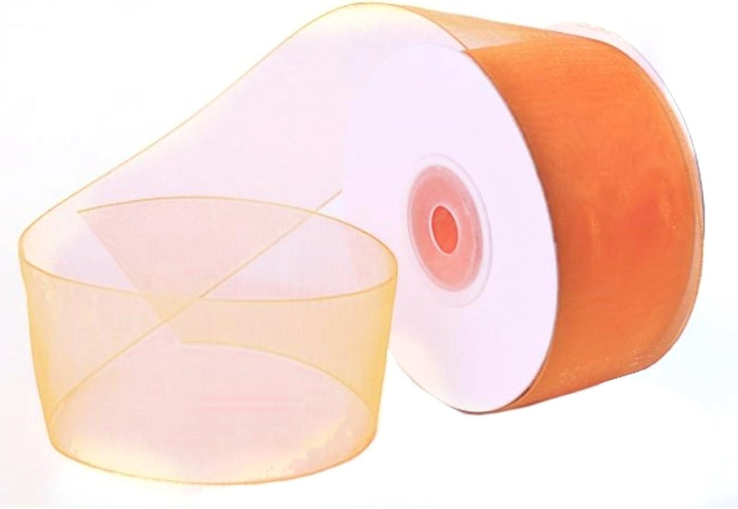 Creative Peach Plain Sheer Organza Nylon Ribbon 1.5in 25 Yards