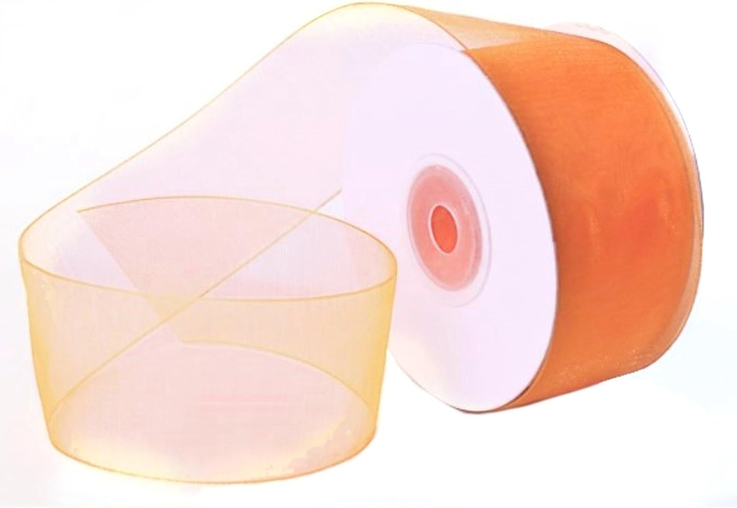 Creative Peach Plain Sheer Organza Nylon Ribbon 1.5in 25 Yards