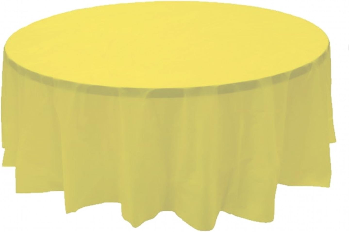 Party Favors Plus Yellow Plastic Tablecloth 84 Inch Round with 2 Table Skirts 3 Piece Set