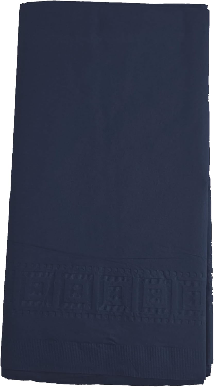 Party Favors Plus Navy Blue Disposable Tablecloth 2-Ply Tissue Plastic Lining 54x108 Inch Pack of 2