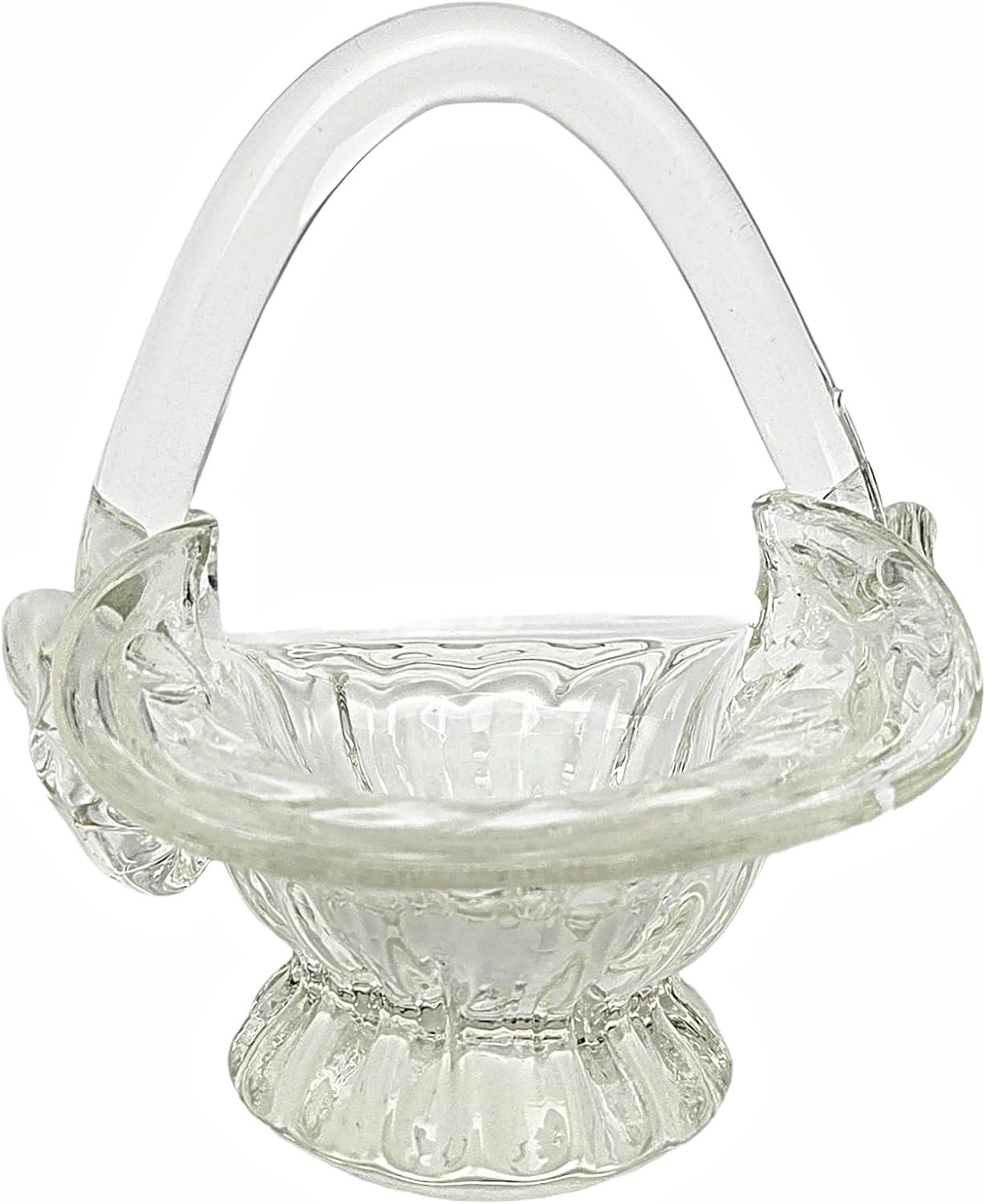 Party Favors Plus Clear Glass Basket Trinket Holder 4.5 Inch
