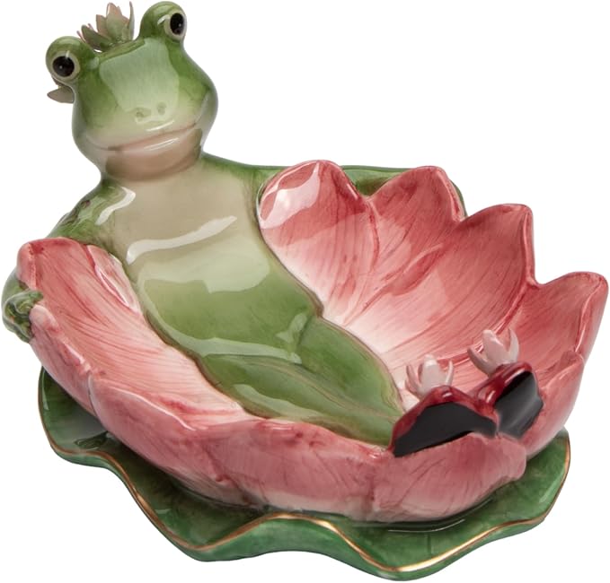 Appletree Design Frogalina Ceramic Frog Dish 3-1/4" H Multicolor