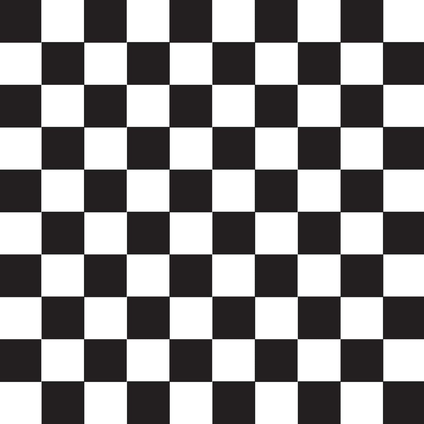 Shindigz Black and White Checkered Plastic Table Cover 54" x 108" Rectangular