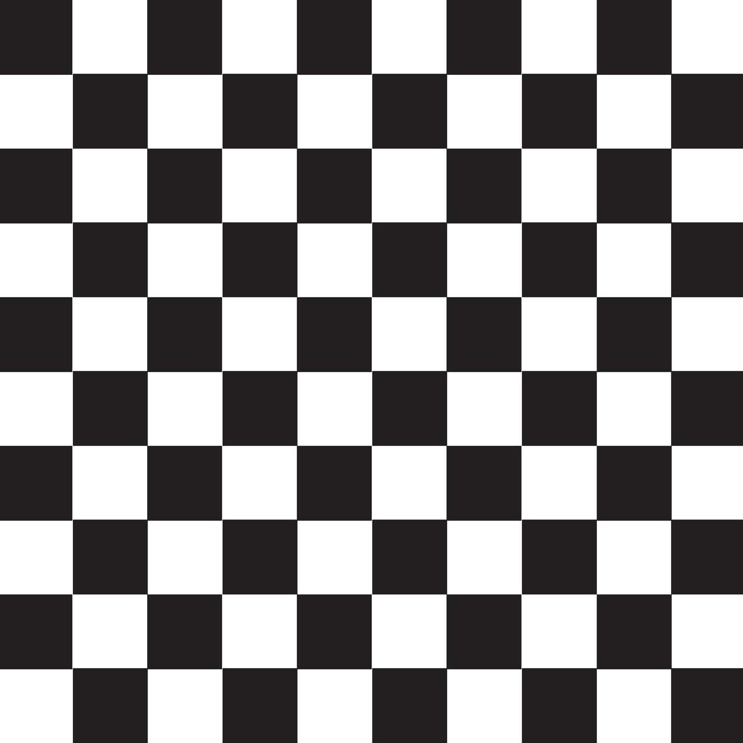 Shindigz Black and White Checkered Plastic Table Cover 54" x 108" Rectangular